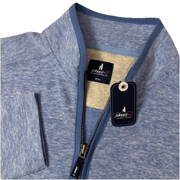 NWT‎ Johnnie O Laguna Blue Quarter Zip Pullover Sweater Mens S Gately Jmko4240